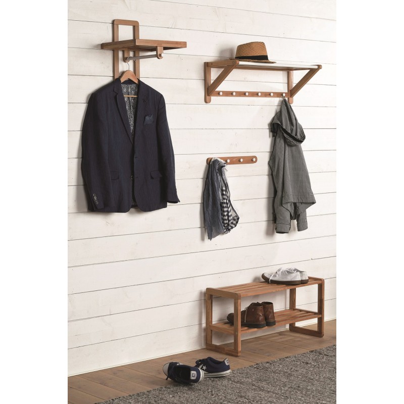 RO Met Hat Shelf Single Oak Coat Rack